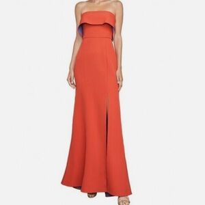 BCBG Maxazria Red Strapless Gown